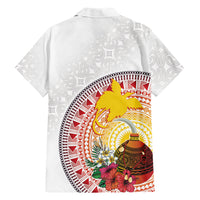 Hapi De Bilong Indipendens Papua New Guinea Family Matching Puletasi and Hawaiian Shirt PNG Lime Pot LT7 Dad's Shirt - Long Sleeve White - Polynesian Pride