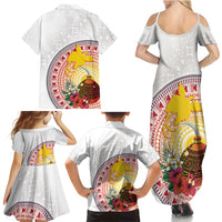 Hapi De Bilong Indipendens Papua New Guinea Family Matching Summer Maxi Dress and Hawaiian Shirt PNG Lime Pot LT7 - Polynesian Pride