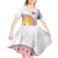 Hapi De Bilong Indipendens Papua New Guinea Kid Short Sleeve Dress PNG Lime Pot