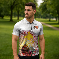 Hapi De Bilong Indipendens Papua New Guinea Zipper Polo Shirt PNG Lime Pot LT7 - Polynesian Pride