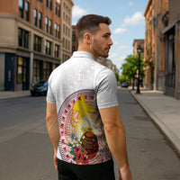 Hapi De Bilong Indipendens Papua New Guinea Zipper Polo Shirt PNG Lime Pot LT7 - Polynesian Pride