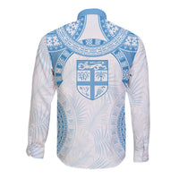 Bula Fiji Day 55th Anniversary Masi Tapa Long Sleeve Button Shirt Emerald Jubilee - Turquoise - Polynesian Pride