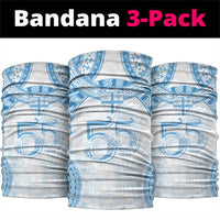 Bula Fiji Day 55th Anniversary Masi Tapa Neck Gaiter Emerald Jubilee - Turquoise LT7