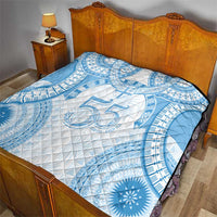 Bula Fiji Day 55th Anniversary Masi Tapa Quilt Emerald Jubilee - Turquoise - Polynesian Pride