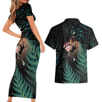 Maori Hongi Valentine Couples Matching Short Sleeve Bodycon Dress and Hawaiian Shirt Aroha Ahau Ki A Koe LT7 - Polynesian Pride