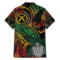 Vanuatu Indipendens Dei Family Matching Short Sleeve Bodycon Dress and Hawaiian Shirt Mix Traditional Sand Drawing LT7 - Polynesian Pride