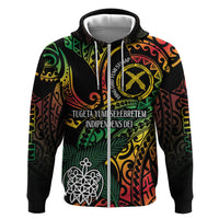 Vanuatu Indipendens Dei Zip Hoodie Mix Traditional Sand Drawing