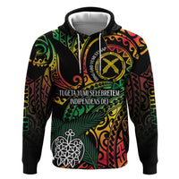 Vanuatu Indipendens Dei Zip Hoodie Mix Traditional Sand Drawing