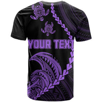 Custom Guam T Shirt Tribal Turtles Curves Style Purple LT7 - Polynesian Pride