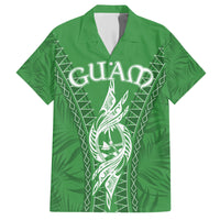 Personalised Guam Hawaiian Shirt Chamoro Latte Stone Mix Tropical - Green LT7 Green - Polynesian Pride