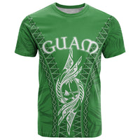 Custom Guam T Shirt Chamoro Latte Stone Mix Tropical Green LT7 Green - Polynesian Pride