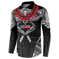 Personalized Talofa Samoa Button Sweatshirt Ulafala With Toa Nifo'oti - Black