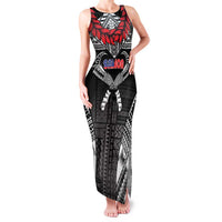Personalized Talofa Samoa Family Matching Tank Maxi Dress and Hawaiian Shirt Ulafala With Toa Nifo'oti - Black