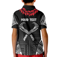 Personalized Talofa Samoa Kid Polo Shirt Ulafala With Toa Nifo'oti - Black