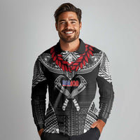 Personalized Talofa Samoa Long Sleeve Polo Shirt Ulafala With Toa Nifo'oti - Black