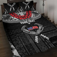Personalized Talofa Samoa Quilt Bed Set Ulafala With Toa Nifo'oti - Black