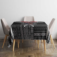 Personalized Talofa Samoa Tablecloth Ulafala With Toa Nifo'oti - Black