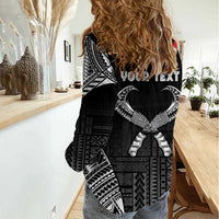 Personalized Talofa Samoa Women Casual Shirt Ulafala With Toa Nifo'oti - Black