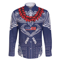 Personalized Talofa Samoa Family Matching Off Shoulder Maxi Dress and Hawaiian Shirt Ulafala With Toa Nifo'oti - Blue