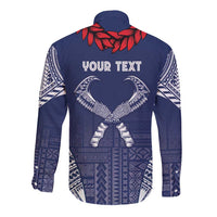 Personalized Talofa Samoa Long Sleeve Button Shirt Ulafala With Toa Nifo'oti - Blue
