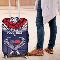 Personalized Talofa Samoa Luggage Cover Ulafala With Toa Nifo'oti - Blue
