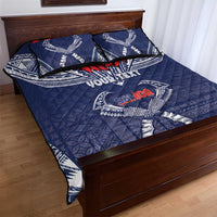 Personalized Talofa Samoa Quilt Bed Set Ulafala With Toa Nifo'oti - Blue