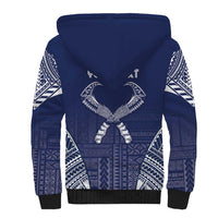 Personalized Talofa Samoa Sherpa Hoodie Ulafala With Toa Nifo'oti - Blue