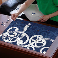 New Zealand Maori Mo Bros Puzzle Blue Ribbon With Koru Kowhaiwhai - Polynesian Pride