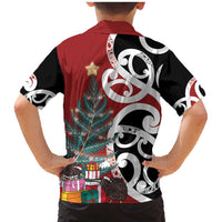 New Zealand Silver Fern Christmas Tree Family Matching Mermaid Dress and Hawaiian Shirt Meri Kirihimete LT7 - Polynesian Pride