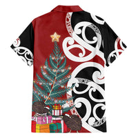 New Zealand Silver Fern Christmas Tree Family Matching Off Shoulder Short Dress and Hawaiian Shirt Meri Kirihimete LT7 - Polynesian Pride