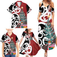 New Zealand Silver Fern Christmas Tree Family Matching Summer Maxi Dress and Hawaiian Shirt Meri Kirihimete LT7 - Polynesian Pride