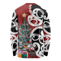 New Zealand Silver Fern Christmas Tree Long Sleeve Shirt Meri Kirihimete - Polynesian Pride