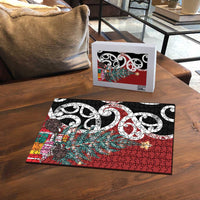 New Zealand Silver Fern Christmas Tree Puzzle Meri Kirihimete - Polynesian Pride