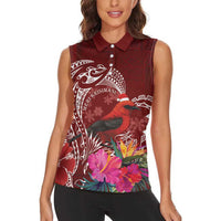 Personalized Samoa Meri Krisimasi Women Sleeveless Polo Shirt Segasegamau'u Mix Siapo