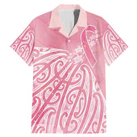Breast Cancer Awareness Maori Family Matching Mermaid Dress and Hawaiian Shirt Kia Kaha Kia Maia Kia Manawanui LT7 Dad's Shirt - Short Sleeve Pink - Polynesian Pride