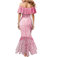 Breast Cancer Awareness Maori Family Matching Mermaid Dress and Hawaiian Shirt Kia Kaha Kia Maia Kia Manawanui LT7 - Polynesian Pride