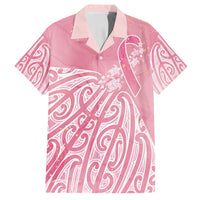 Breast Cancer Awareness Maori Family Matching Summer Maxi Dress and Hawaiian Shirt Kia Kaha Kia Maia Kia Manawanui LT7 Dad's Shirt - Short Sleeve Pink - Polynesian Pride