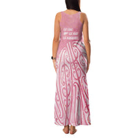 Breast Cancer Awareness Maori Family Matching Tank Maxi Dress and Hawaiian Shirt Kia Kaha Kia Maia Kia Manawanui LT7 - Polynesian Pride