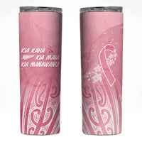Breast Cancer Awareness Maori Skinny Tumbler Kia Kaha Kia Maia Kia Manawanui LT7 Pink - Polynesian Pride