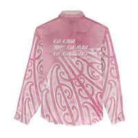 Breast Cancer Awareness Maori Women Casual Shirt Kia Kaha Kia Maia Kia Manawanui LT7 - Polynesian Pride
