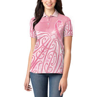 Breast Cancer Awareness Maori Women Polo Shirt Kia Kaha Kia Maia Kia Manawanui LT7 - Polynesian Pride