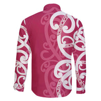 Breast Cancer Awareness Maori Family Matching Tank Maxi Dress and Hawaiian Shirt Koru Kowhaiwhai LT7 - Polynesian Pride