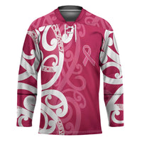 Breast Cancer Awareness Maori Hockey Jersey Koru Kowhaiwhai - Polynesian Pride