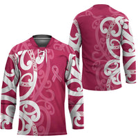 Breast Cancer Awareness Maori Hockey Jersey Koru Kowhaiwhai - Polynesian Pride