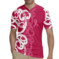Breast Cancer Awareness Maori Rugby Jersey Koru Kowhaiwhai LT7 - Polynesian Pride