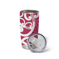 Breast Cancer Awareness Maori Tumbler Cup Koru Kowhaiwhai LT7 - Polynesian Pride