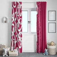 Breast Cancer Awareness Maori Window Curtain Koru Kowhaiwhai - Polynesian Pride