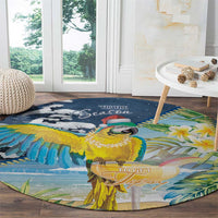 Funny Tropical Christmas Round Carpet Tis The Season To Get Tipsy LT7 - Polynesian Pride