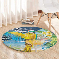 Funny Tropical Christmas Round Carpet Tis The Season To Get Tipsy LT7 - Polynesian Pride