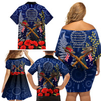 Anzac Family Matching Off Shoulder Short Dress and Hawaiian Shirt Australia Aboriginal Mix New Zealand Slouch Hats LT7 - Polynesian Pride